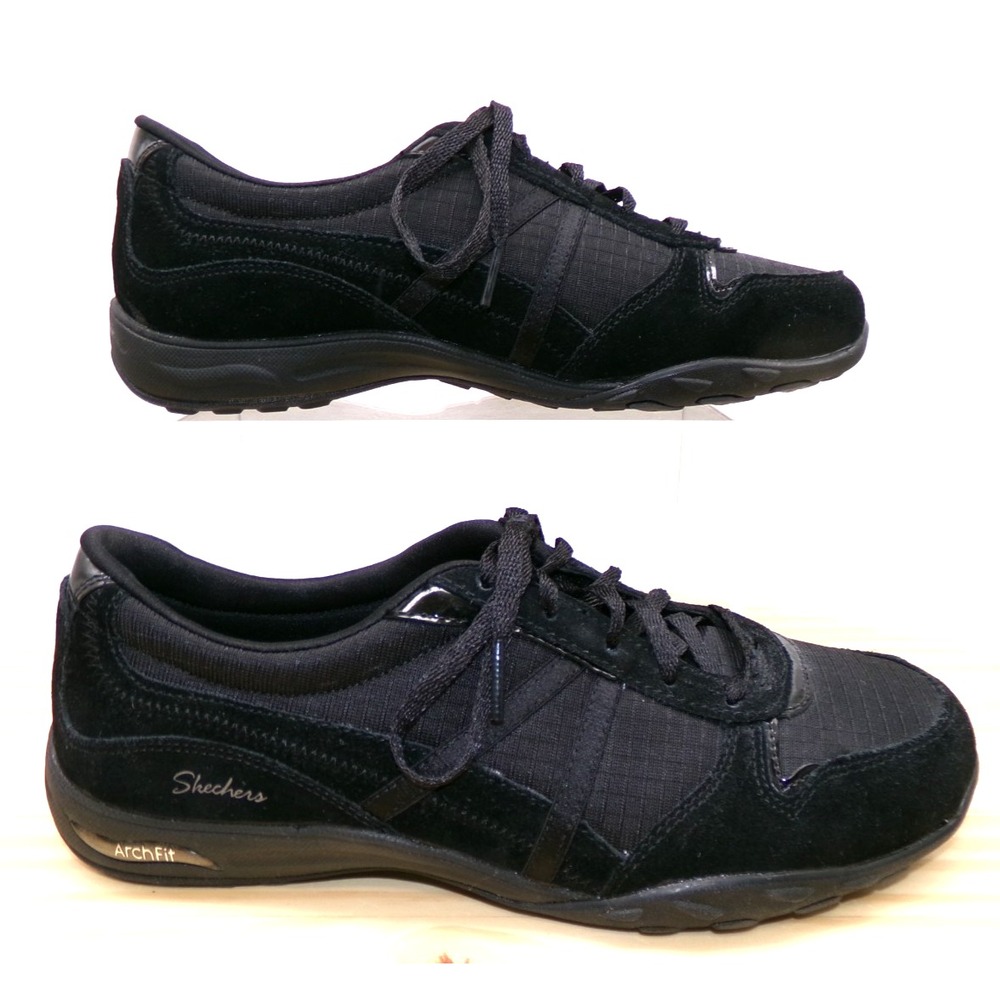 Skechers Perfect Day Shoes Womens Black Sz 8.5 W Arch Fit Sneakers Never Worn